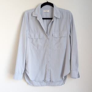 Babaton Aritzia Blue Relaxed Utility Poplin Button-up Shirt, size XXS